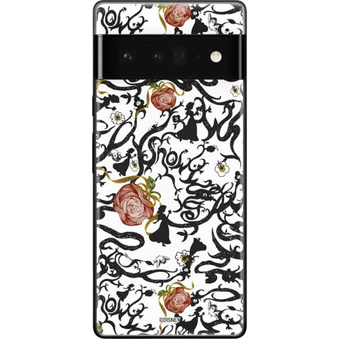 Disney Snow White Roses and Character Silhouette Google Pixel 6 Pro Skin